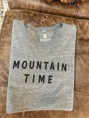 August 'Mountain Time' Gray Graphic Tee